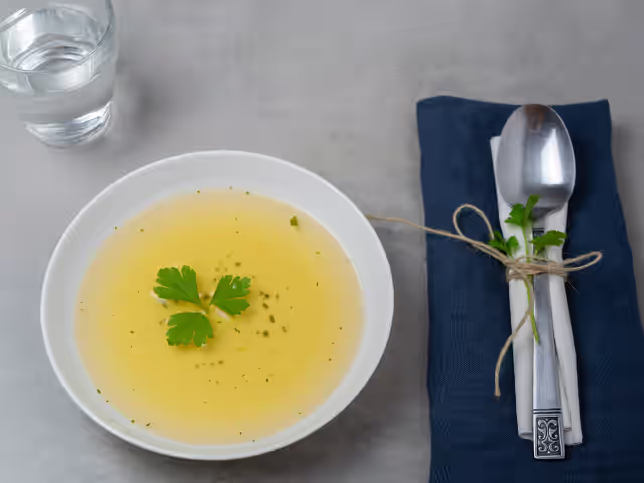 Fastensuppe mit Besteck