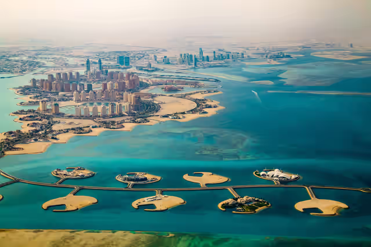 Luftansicht auf Katars Hauptstadt Doha