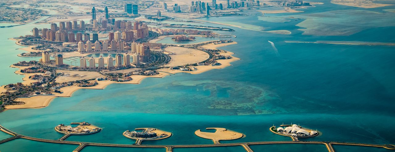 Luftansicht auf Katars Hauptstadt Doha
