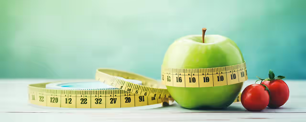 Früchte neben Stethoskop