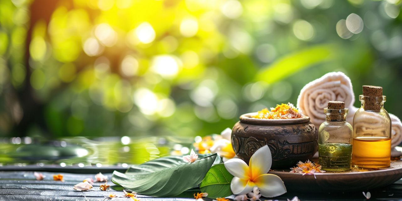 Ayurvedisches Arrangement als Symbolbild für eine Langhana Kur