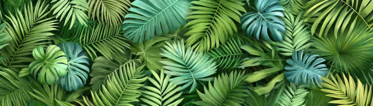 Grüne Dschungelpflanzen stehen für Ruhe und Gelassenheit für das Retreat auf Bali