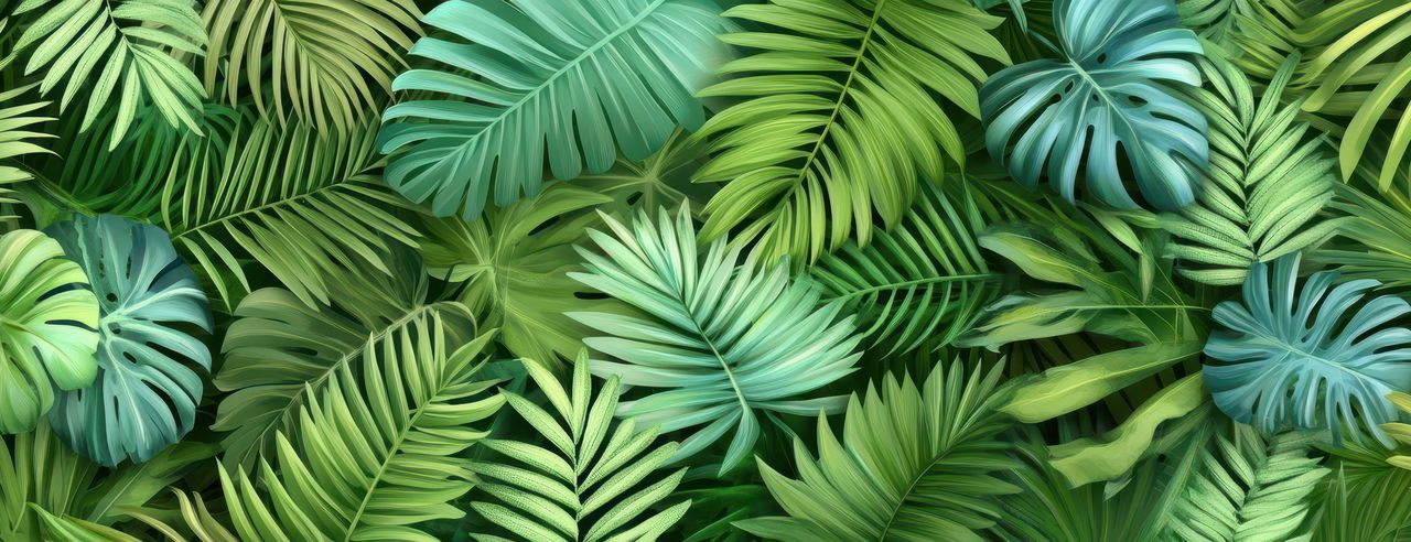 Grüne Dschungelpflanzen stehen für Ruhe und Gelassenheit für das Retreat auf Bali