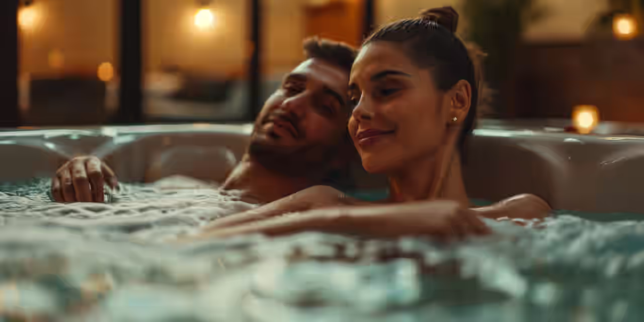 Pärchen zusammen im Jacuzzi