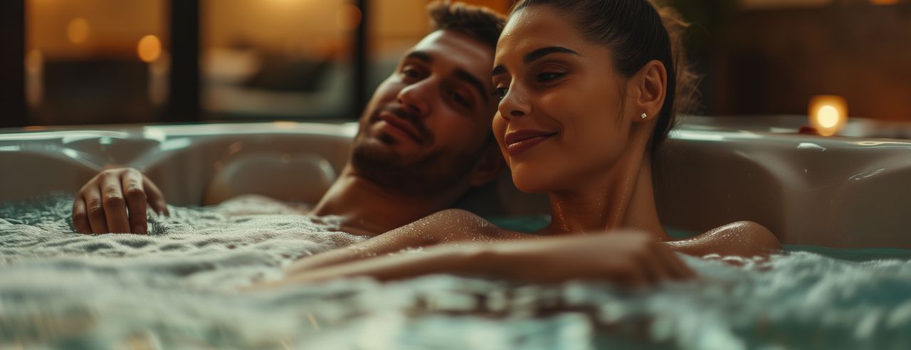 Pärchen zusammen im Jacuzzi