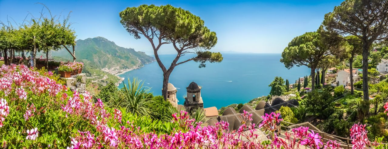 Blumen und Felsen an der Küste, während eines Wellnessurlaubes in Italien
