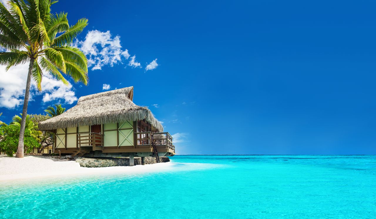 Ein Chalet am Tropenstrand