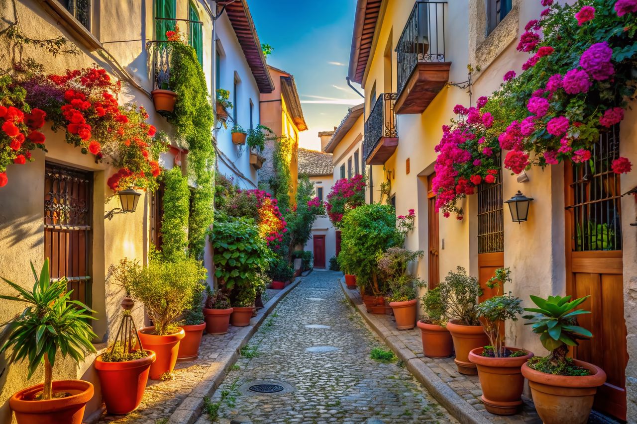 Eine wunderschöne Gasse in Andalusien beim Retreat Urlaub entdecken