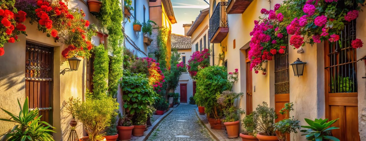 Eine wunderschöne Gasse in Andalusien beim Retreat Urlaub entdecken
