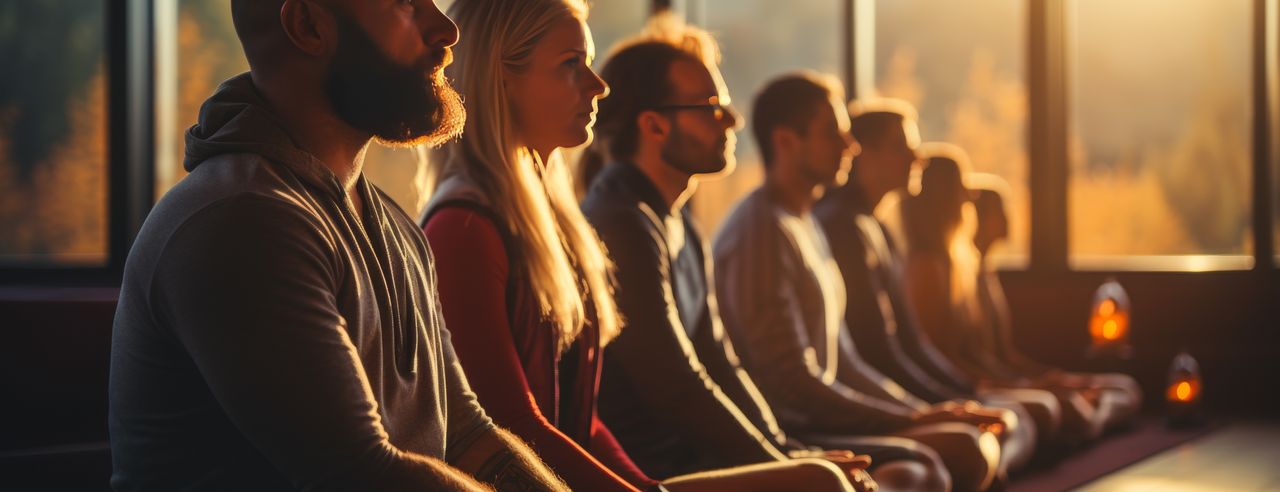 Seduta di gruppo con esercizi di respirazione