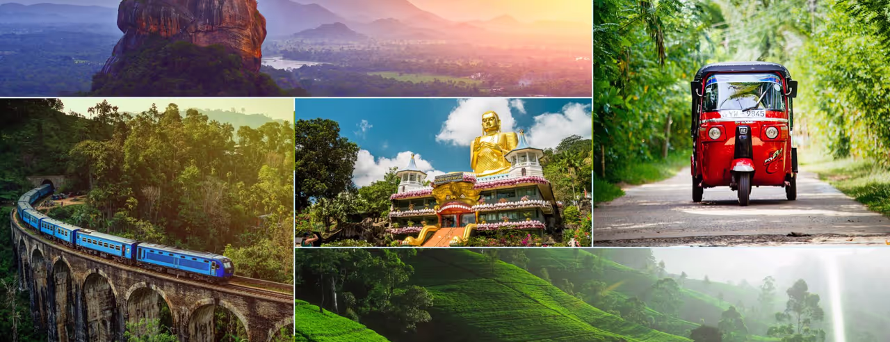 Collage von Sri Lankas Sehenswürdigkeiten