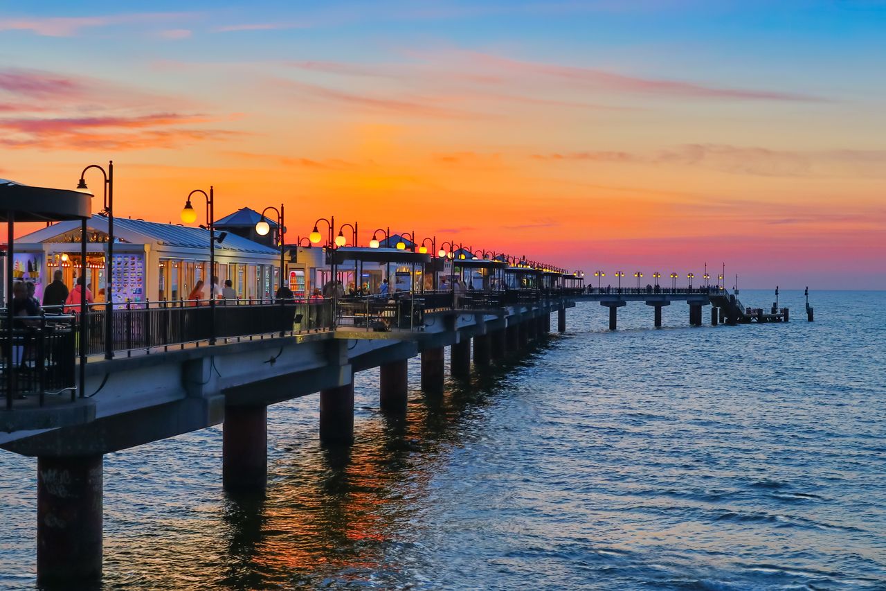 Seebrücke Misdroy bei Sonnenuntergang