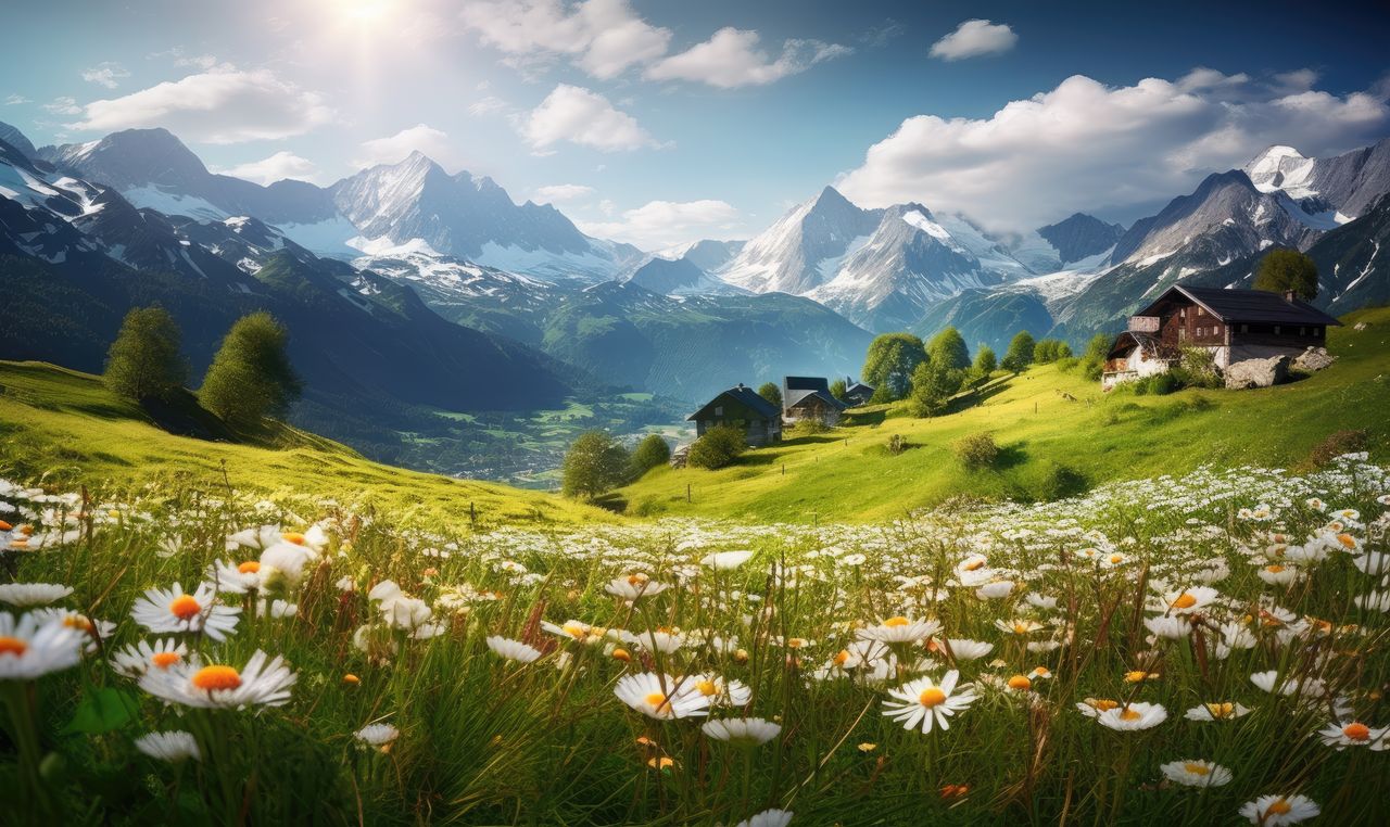Bayern im Sommer: Blühende Wiesen und die alpine Landschaft
