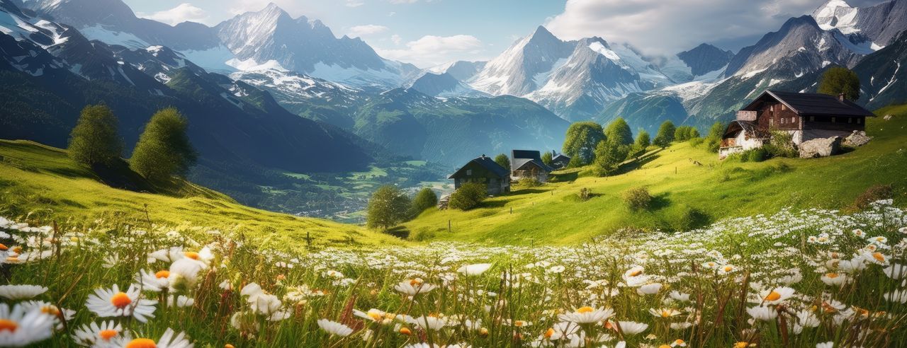 Bayern im Sommer: Blühende Wiesen und die alpine Landschaft