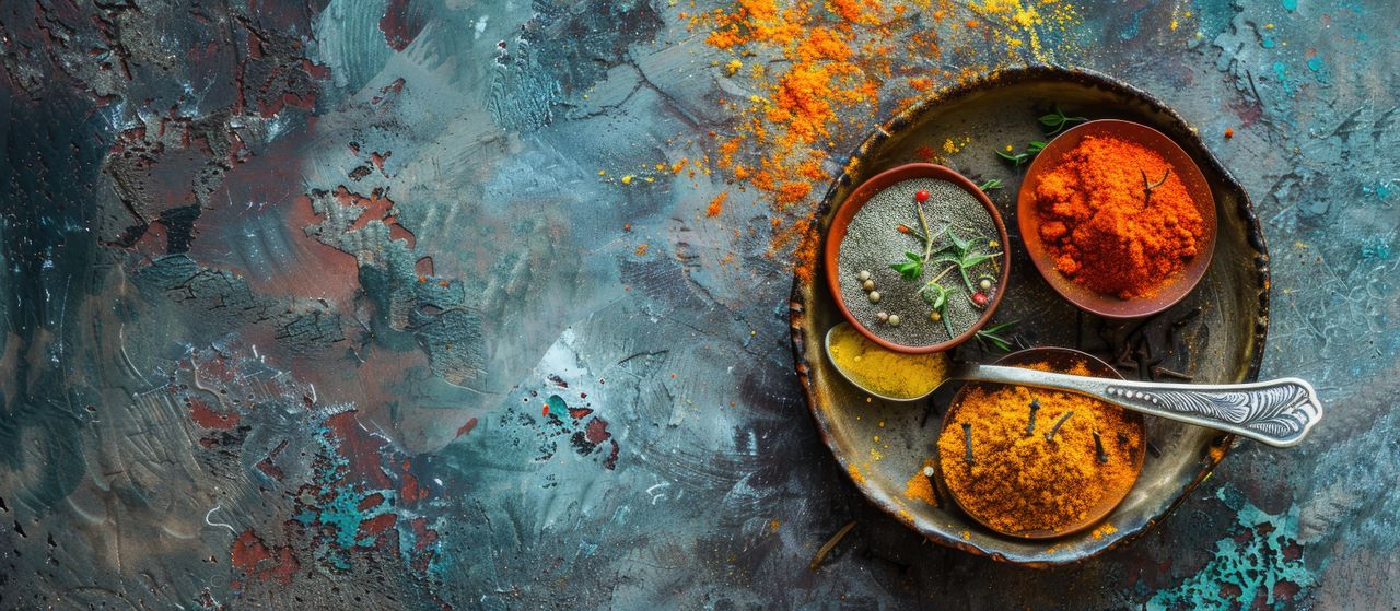 Kräuter und Heilpflanzen die gemahlen werden stehen als Sinnbild für die Ayurveda Kur in Deutschland