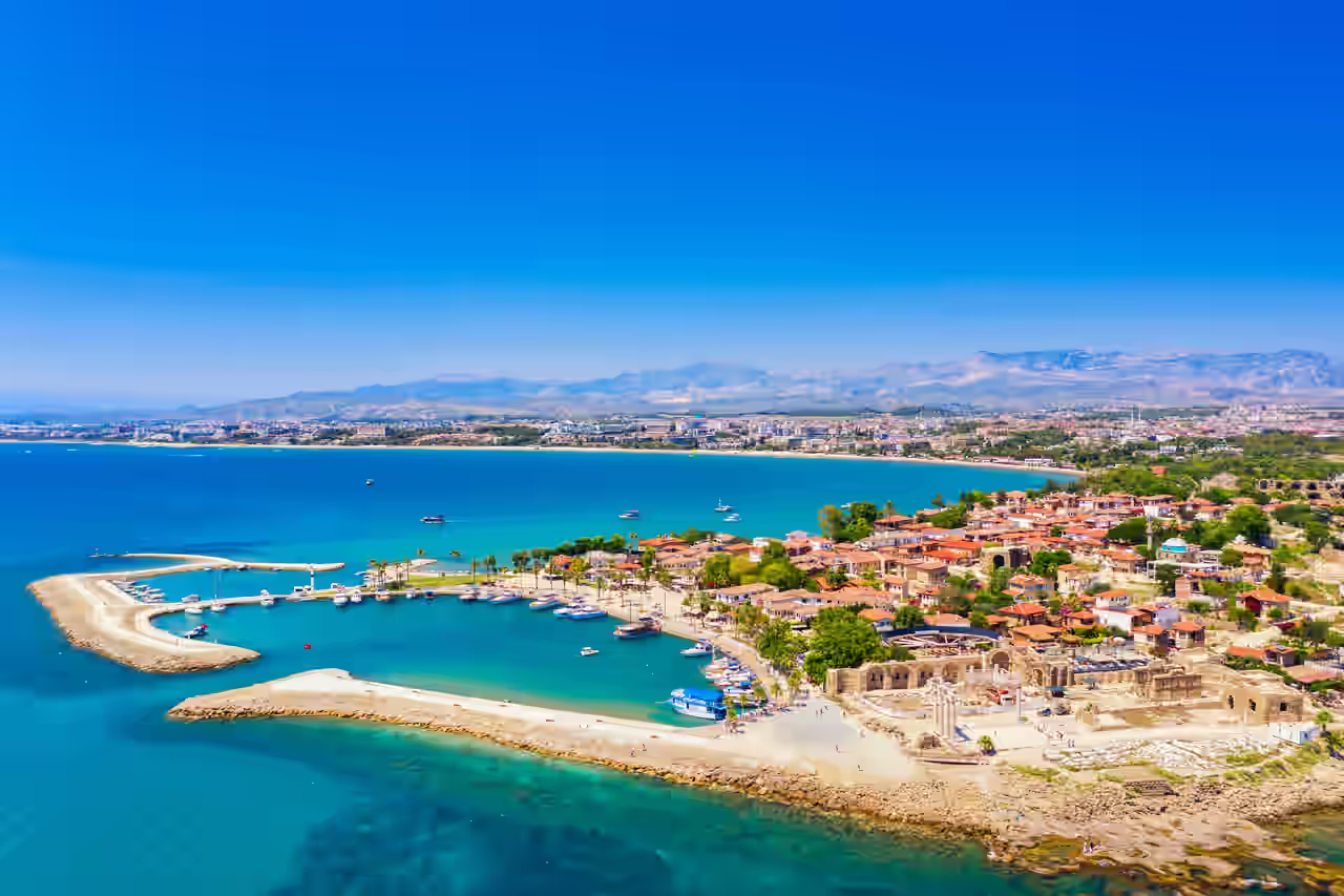 Luftaufnahme von Side in Antalya
