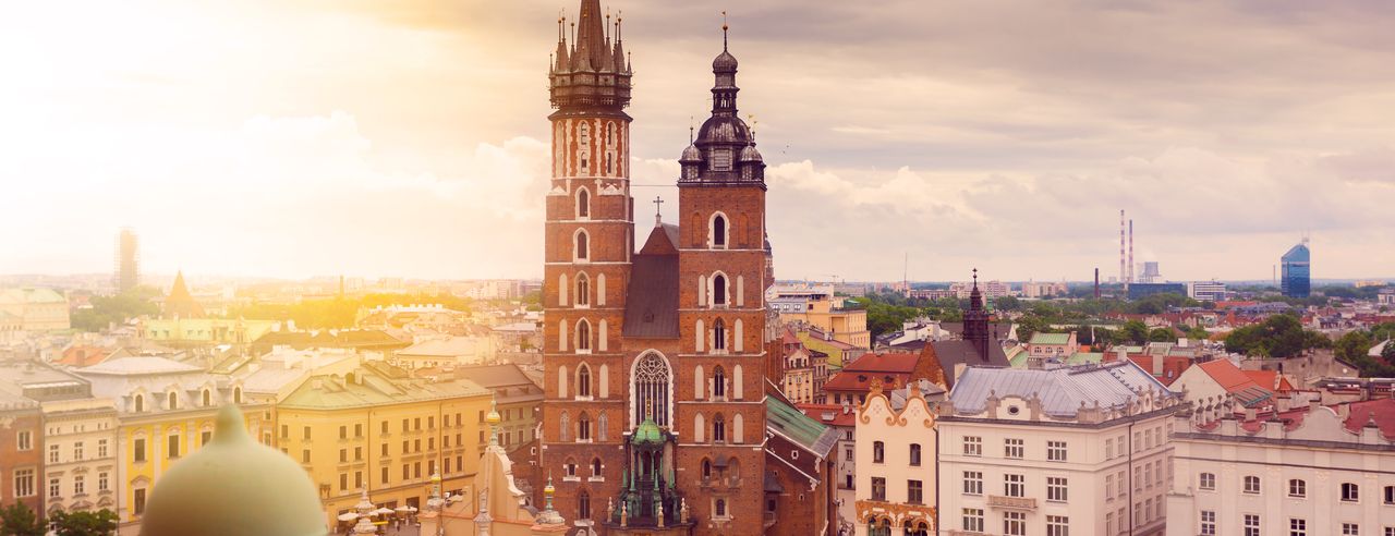 Innenstadt von Krakau während eines Wochenendtrips nach Polen