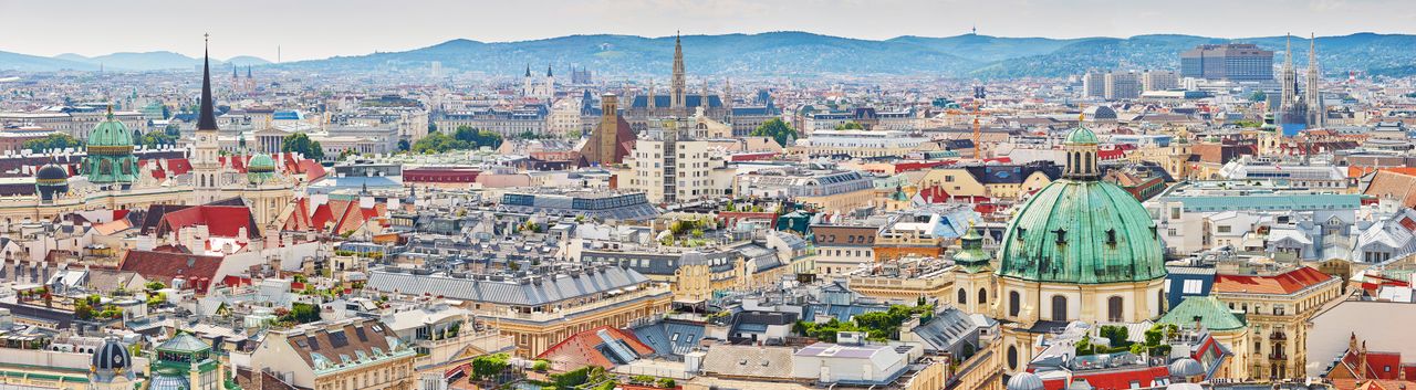 Panoramablick über die Stadt bei einem Kurzurlaub in Wien