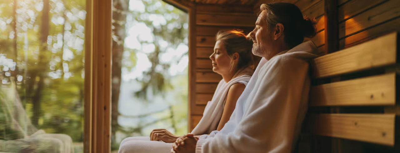 Ein Paar in der Sauna