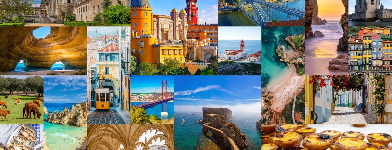 Collage mit Portugals Sehenswürdigkeiten